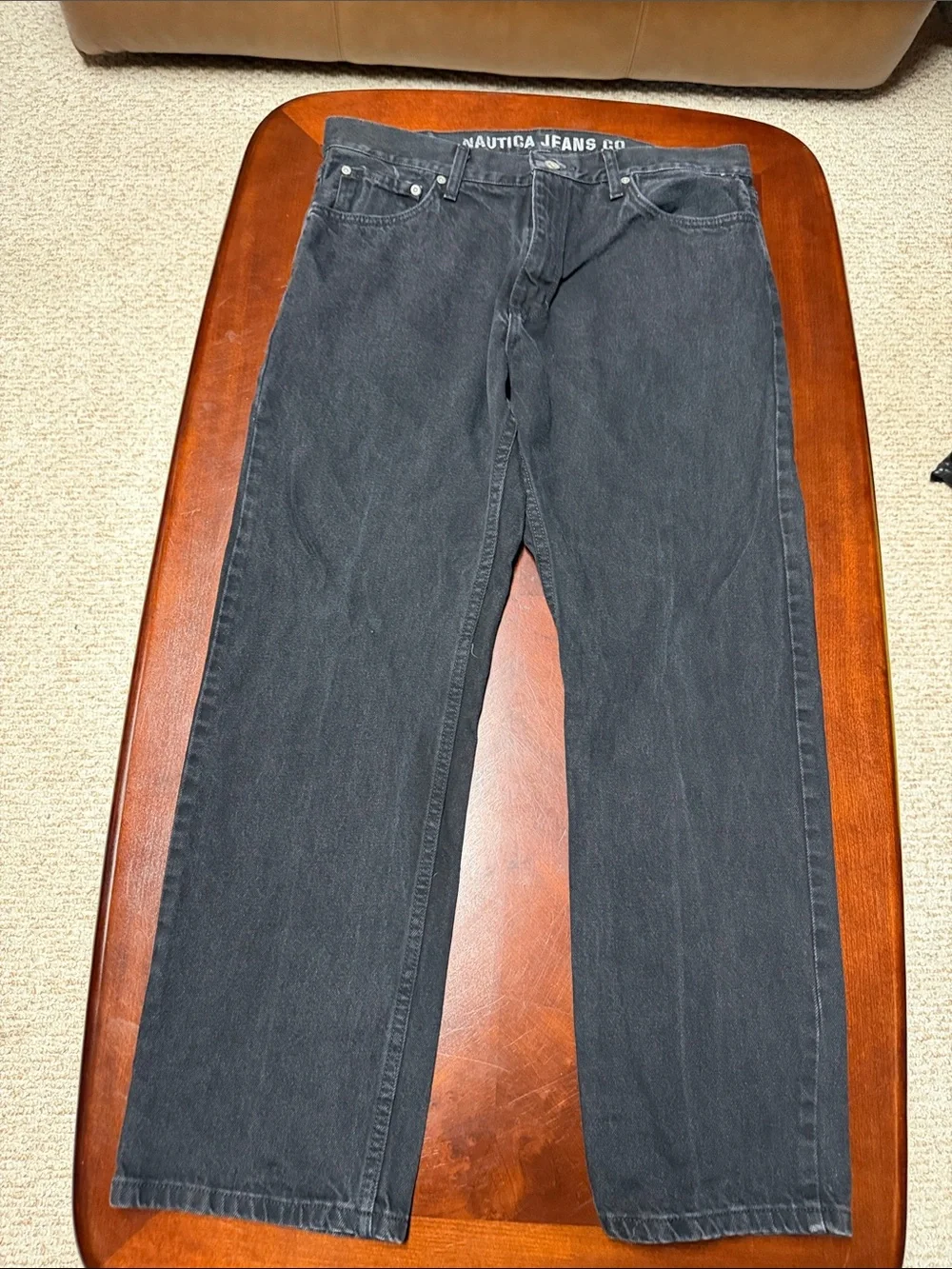 Nautica Men’s Charcoal Straight-Leg Jeans